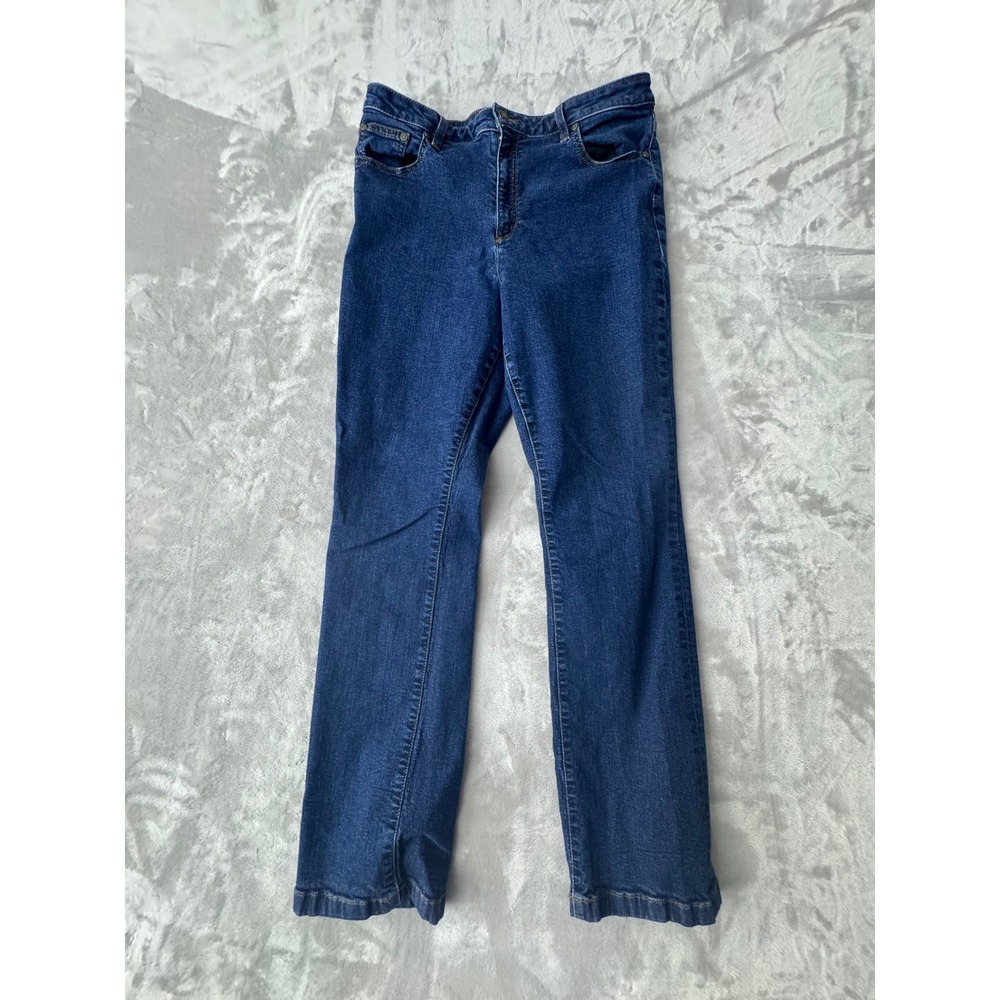Brooks Brothers Womens Dark Wash Straight Leg Jeans Blue Size 14 Mid High Rise